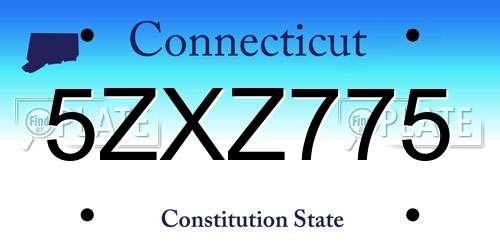 5ZXZ775 Connecticut License Plate