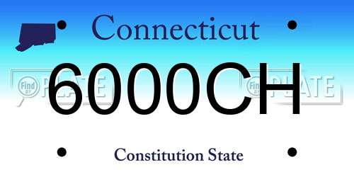 6000CH Connecticut License Plate