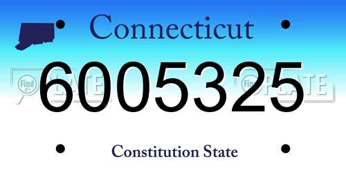 6005325 Connecticut License Plate