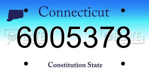 6005378 Connecticut License Plate
