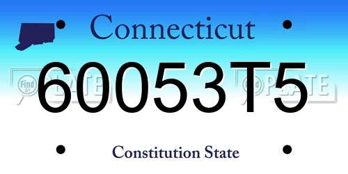 60053T5 Connecticut License Plate