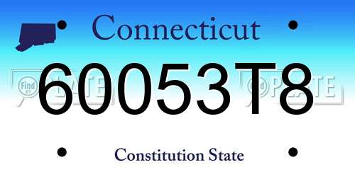 60053T8 Connecticut License Plate