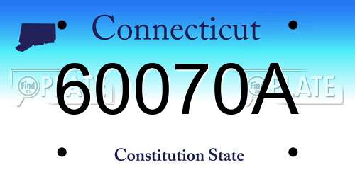60070A Connecticut License Plate