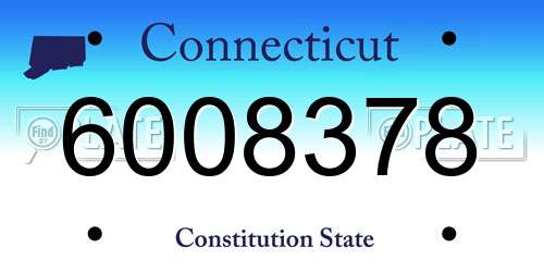 6008378 Connecticut License Plate