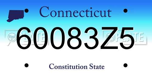 60083Z5 Connecticut License Plate