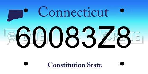 60083Z8 Connecticut License Plate