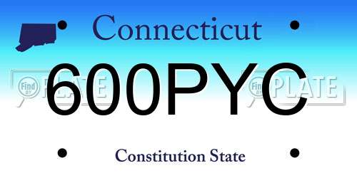 600PYC Connecticut License Plate
