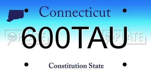600TAU Connecticut License Plate