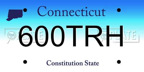 600TRH Connecticut License Plate