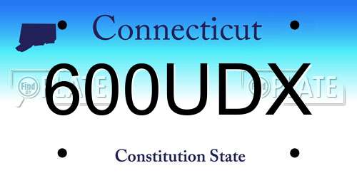 600UDX Connecticut License Plate