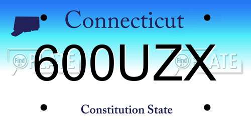 600UZX Connecticut License Plate
