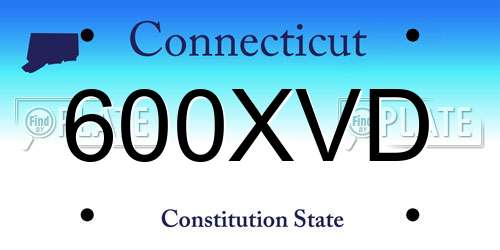 600XVD Connecticut License Plate