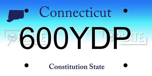 600YDP Connecticut License Plate