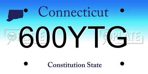600YTG Connecticut License Plate
