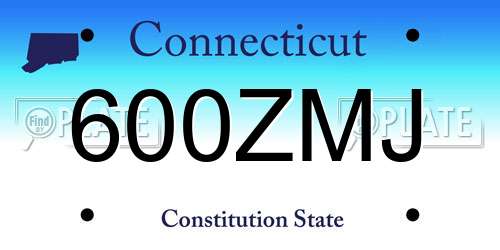 600ZMJ Connecticut License Plate
