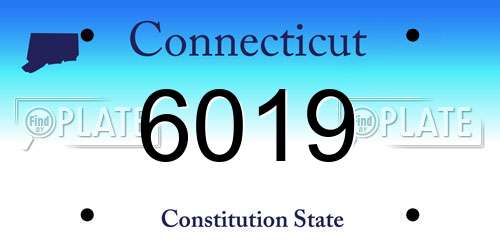 6019 Connecticut License Plate