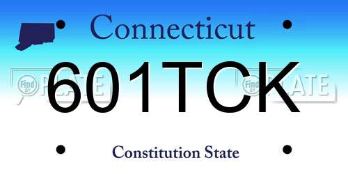 601TCK Connecticut License Plate