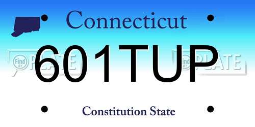 601TUP Connecticut License Plate