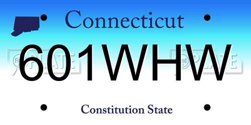 601WHW Connecticut License Plate