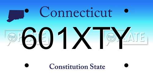 601XTY Connecticut License Plate