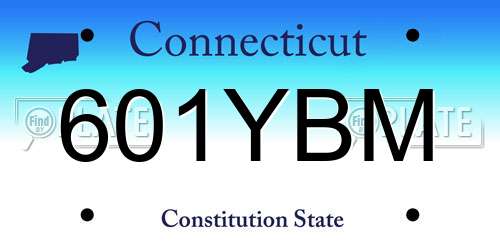 601YBM Connecticut License Plate