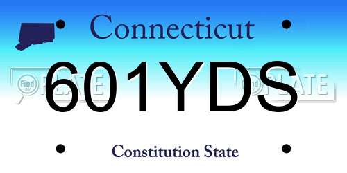 601YDS Connecticut License Plate