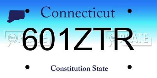 601ZTR Connecticut License Plate