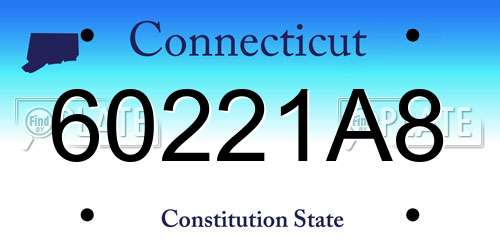 60221A8 Connecticut License Plate