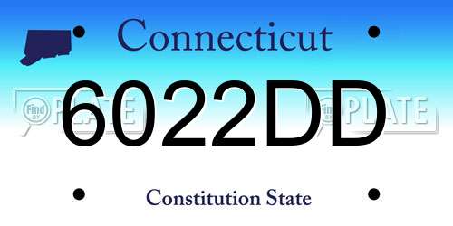 6022DD Connecticut License Plate