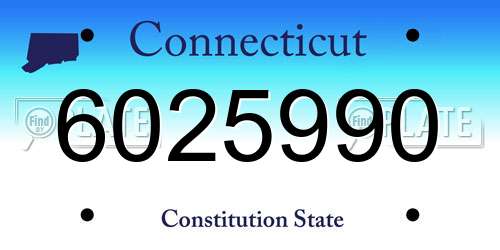 6025990 Connecticut License Plate