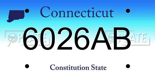 6026AB Connecticut License Plate