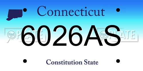 6026AS Connecticut License Plate