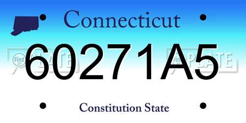 60271A5 Connecticut License Plate