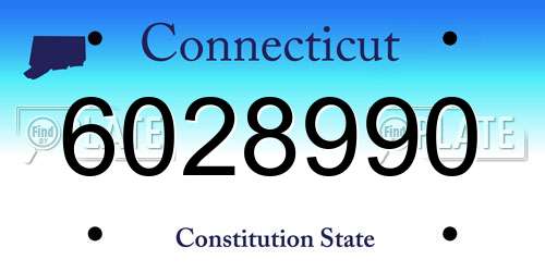 6028990 Connecticut License Plate
