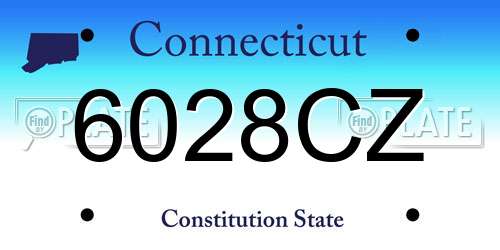 6028CZ Connecticut License Plate