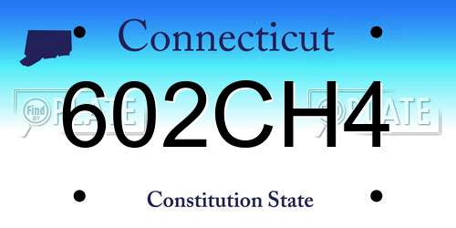 602CH4 Connecticut License Plate