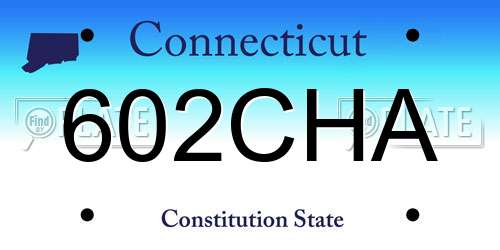 602CHA Connecticut License Plate