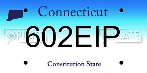602EIP Connecticut License Plate