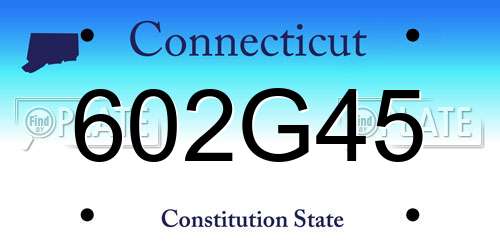 602G45 Connecticut License Plate