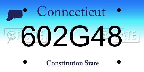 602G48 Connecticut License Plate