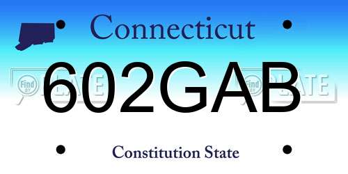 602GAB Connecticut License Plate