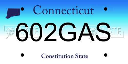 602GAS Connecticut License Plate