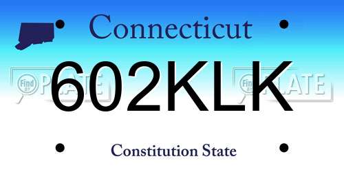 602KLK Connecticut License Plate