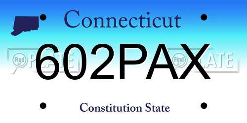602PAX Connecticut License Plate