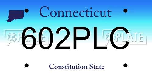 602PLC Connecticut License Plate