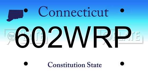 602WRP Connecticut License Plate