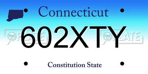 602XTY Connecticut License Plate