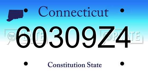 60309Z4 Connecticut License Plate