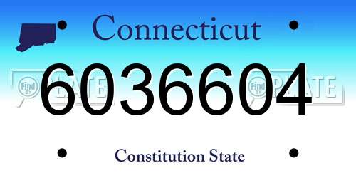 6036604 Connecticut License Plate