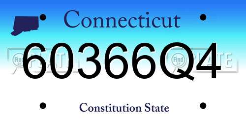 60366Q4 Connecticut License Plate